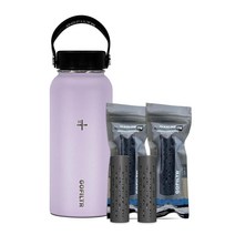 GOFILTR 946.4ml(32온스) 알칼리성 물병 + 알칼리성 워터 인퓨저 2개 9.5pH/알칼리성 물/스포츠 워터 저그를 만드는 단열 물병 색상: 데님 2, Orchid + 2 Magnesium Infusers