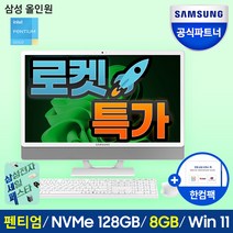 삼성 일체형PC 올인원PC DM530ADA-L25AH (인텔 펜티엄 7505 60.5cm WIN11 PRO 8GB 128GB SSD), WIN 11 Pro, DM530ADA-L25AH +4GB