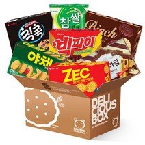 [냠냠상회] 롯데 크라운 대용량 단짠단짠 꿀조합 인기과자 세트 7종, 7종+냠냠상회전용선물포장박스