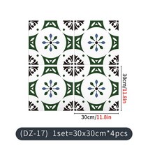 북유럽 스타일 인스타 접착식 주방 욕실 아트 벽 데칼 바닥 스티커 세라믹 방수 비닐, 07 DZ17_01 30X30cmX4pcs