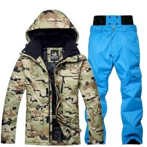 겨울 따뜻한 위장 스키복 남성 세트 야외 눈 옷 방수 방풍 성인 스포츠 슈트