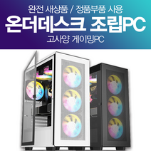 온더데스크 게이밍 조립컴퓨터 조립PC 고사양 롤 피파 오버워치2 발로란트 서든 로스트아크 배그 아이온 디아블로 게임용 데스크탑 본체, 선택1, SSD 500GB변경+HDD 1TB추가