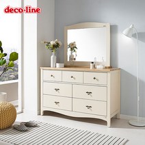 데코라인 카르멘 와이드서랍장, 아이보리, 3단