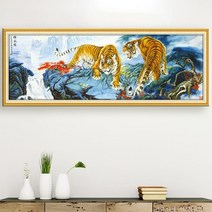 안묵 보석십자수호랑이 성공 힘 재물운 보석십자수 재료 세트 사무실 비즈 공예, 160x60cm
