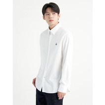 BEAN POLE 화이트 소프트 코튼 솔리드 셔츠