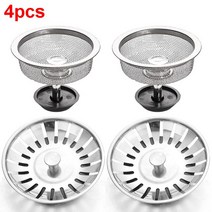 손잡이 마개가 있는 주방 싱크대 여과기 배수 바구니 스테인리스 스틸 메쉬 필터 폐공 트랩 도매, 09 A B -4pcs