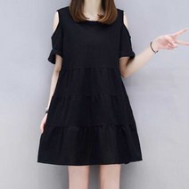 사랑스러운 여성 오픈 숄더 원피스 코디 데이트룩 봄옷휴양지룩 캐주얼 홈면 휴양지 반팔잠옷 여자여름옷