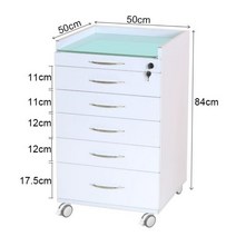 병원 서랍장 진료용 사이드 이동식 보관 수납장, 서랍장 화이트블루 1플레이트