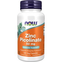 나우푸드 아연 피콜리네이트 50 mg 120정 NOW Zinc Picolinate 50 mg, 1팩