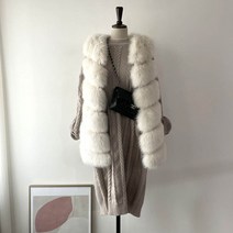 여성 고급 하이퀄리티 밍크 페이크 폼폼이 퍼 베스트 조끼