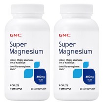 미국직구 GNC SUPER 마그네슘 400 mg 90정 2개세트, 단품
