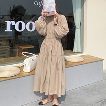 미듐 바스락 가을 플리츠 주름 상견례 원피스