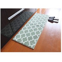 일본직발송 4. 다이이치 상사 북유럽 디자인 [엘립스] 주방 매트 45×180cm [북유럽 모던] [태프트 러그] [, One Size_그린, 그린