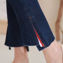 인디오 여성용 밴딩 슬림일자 언발 청바지 NZCHK20