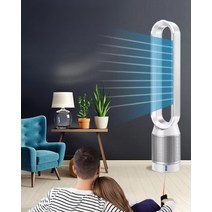 날개없는 무풍 선풍기 42인치 공기청정기 초저소음 소형 스탠드 바닥 탕상 기숙사 사무실 가정용 업소용 추천, 42인치 [달빛실버]+공기청정 기능