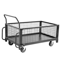 바스켓 카트 사륜 구루마 철대차 망카 화물 택배 운반, 상세 페이지 참고, 8인치 나일론 휠 적재 용량 500kg