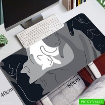 범퍼 침대 패드 아기 가드 토퍼 귀여운 고양이 대형 마우스 매트 게임용 게이머 39.3x19.6in 고무 키보드 데스크 HD, [16] 550x1000x3mm, [05] EP709823 Cat (4)