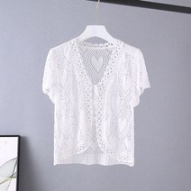 손뜨개가디건 봄 포인트 짜임 니트 가디건 볼레로 여름 크롭 베이직 가을 캐주얼