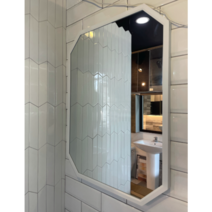 팔각거울 화장대 현관 욕실 인테리어 거울 팔각거울 화이트 다크그레이 블랙, 팔각거울 블랙 (사이즈 600X800)