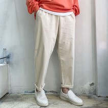 라운지21 남자 기본 밴딩 스판 세미와이드 팬츠