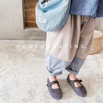 하랑이네 또또샵 유아동 투톤 면배기 바지 키즈 여아 남아 공용 배색팬츠 선물 등원복 등원룩 긴바지 하의 통바지 봄/가을용 외출시 얇은 면