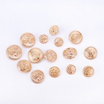 짱패브릭 (1개) 마린 금속 금장단추, 18mm