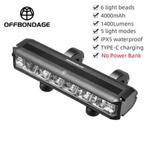 OFFBONDAGE자전거 라이트 전면 2600 루멘 자전거 라이트 8000mAh 방수 손전등 USB 충전 MTB 도로 사이클링 램프 액세서리, HYY1400