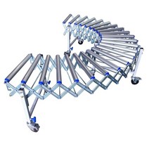 알루미늄 일반형 롤러 자바라 컨베이어 DFCA-4535 물류센터 창고 입출고 상하자 작업