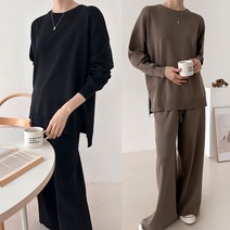 [SET]우아한 루즈핏 니트 팬츠 투피스 세트 미시룩/등원룩/이지룩/캐주얼/세트/코디세트/30대/40대