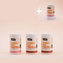 [3+1] 뉴제스트피 프로틴 식물성 완두콩 단백질 파우더, 딸기맛, 딸기맛, 딸기맛