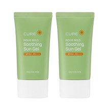 김정문알로에 큐어 아쿠아 마일드 수딩 선젤 50ml 2개 (SPF50+) 썬젤 썬크림