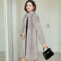 겨울 밍크 털 모피코트 오버핏 빅사이즈 하이넥 인조 루즈핏 하프코트