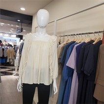 블루페페 SH02 레이스 러플 블라우스 213MSC004