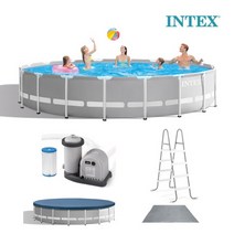 INTEX 인텍스 프리즘 원형 풀장 5.49m 높이 1.22m 5종 세트 26732KR 프리미엄