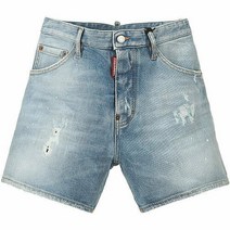 디스퀘어드2 20SS 74MU0585 S30662 470 백포켓 패치 자수 디스덧댐 반바지 연청 남성 팬츠 TR