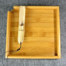 보이차 나무 쟁반 티 차반 다도도구 대나무차판 천연 쿵푸 대나무 차 트레이 + 스푼 나, 01 tray and spoon