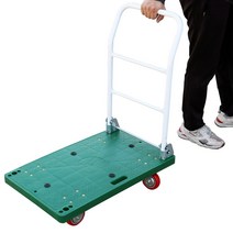 P대차 손잡이 있음 이동수레 핸드카트 450 X 750 X 160, 그린