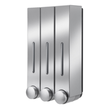 제리팩토리 욕실 사각 비누 디스펜서 3세트 3종 샴푸 방수 스티커 포함, 실버