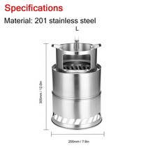 펠렛연소기 티타늄 화목 난로 펠릿 거꾸로타는 리버스 백패킹 주물 캠핑용 범프 야외 노 끝 분해 가능한 나무 피크닉 방풍 요리 나무 버너 용광로, 협력사, 큰 사이즈