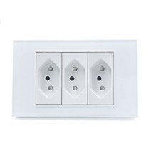 벽 인테리어 가리개 안전 콘센트커버 20A 브라질 소켓 USB 2A 빠른 충전 강화 유리 패널 내화 재료 가정용 전기 플러그, 유형 13_100-240V | Black | 2