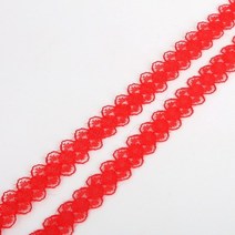의류 재봉 천5야드/묶음 레이스 리본 15mm 의류 원단 자수 트림 바느질 장식 아프리카, 06 Red