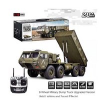 1/12 RC 8X8 드라이브 군용 트럭 트레일러 전문 전기 헤비 힐 클라이밍 오프로드 덤프 세미, Army green dumptruck