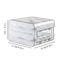 쇼케이스냉장고 음료냉장고 냉장고 계란 보관 정리함 홀더 2 층 서랍 유형 쌓을 수 있는 투명 플라스틱, 02 White