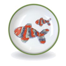 Reichenbach 라이헨바흐 레이첸바흐 Porzellini 그린 딥 플레이트 깊은 접시 그릇 볼 물고기 Fisch 21cm