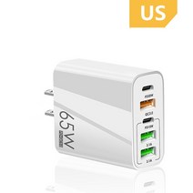 ANSEIP 고속 충전 3.0 65W PD USB C타입 충전기 5 포트 휴대폰 어댑터 아이폰 호환 11 13 14 프로 맥스 삼성 샤오미 화웨이용, [02] White US Plug, 02 White US Plug