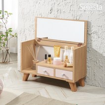 셀레스타 프리티B 덮개식 거울 좌식 600 미니화장대, 오크핑크_AAG28A