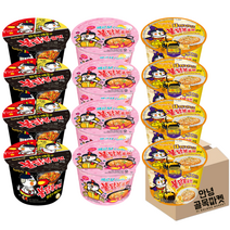 [안녕골목마켓]불닭큰컵 110g*4개+까르보큰컵 110g*4개+치즈불닭큰컵 110g*4개, 1개