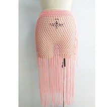 여성치마 여성용 할로우 아웃 커버업 스커트 단색 보호 롱 태슬