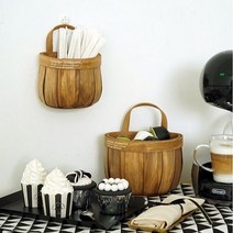 써니샵 피크닉바구니 인테리어소품 대나무 정리용품 수공예 과일, 대형_레드브라운