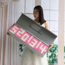 1주년 선물 200일 꽃선물 100일 여자친구 깜짝 고백 꽃다발, 그레이5201314핑크